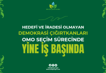 HEDEFİ VE İRADESİ OLMAYAN DEMOKRASİ ÇIĞIRTKANLARI, OMO SEÇİMLERİ SÜRECİNDE YİNE İŞ BAŞINDA!