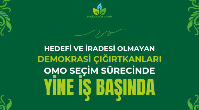 HEDEFİ VE İRADESİ OLMAYAN DEMOKRASİ ÇIĞIRTKANLARI, OMO SEÇİMLERİ SÜRECİNDE YİNE İŞ BAŞINDA!
